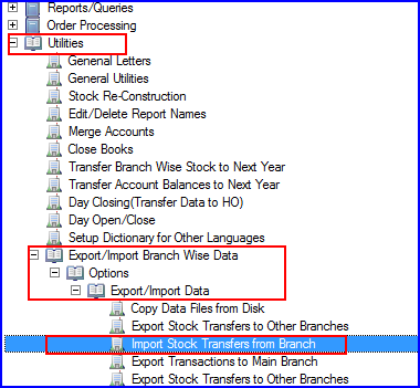 Import Stock Transfers From Branch